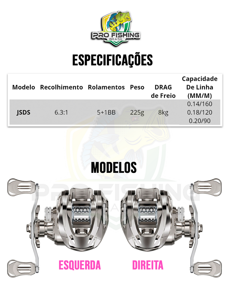 Nova Carretilha CHROMAH Metal Master JOS200 - Frete Grátis