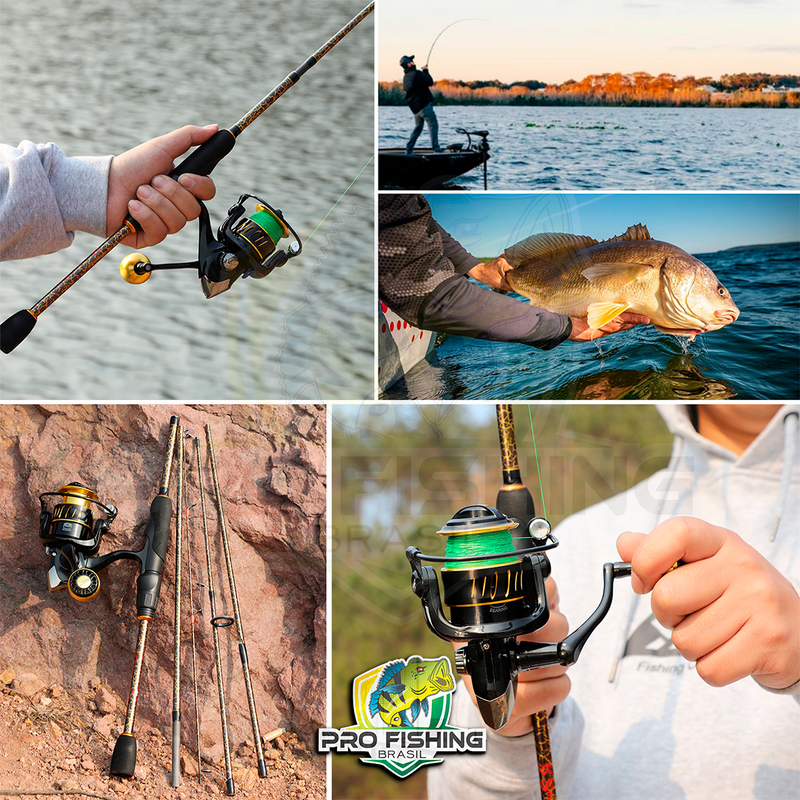 Novo KIT de Pesca Thunder GOLD com Vara + Molinete - Frete Grátis